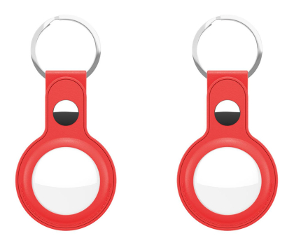 Akcesoria GSM i GPS KeyBudz AirTag Keyring skórzane etui do AirTag red 2 sztuki